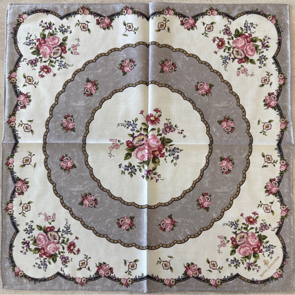 Royal Doulton Floral Scarf in Pink and Gray